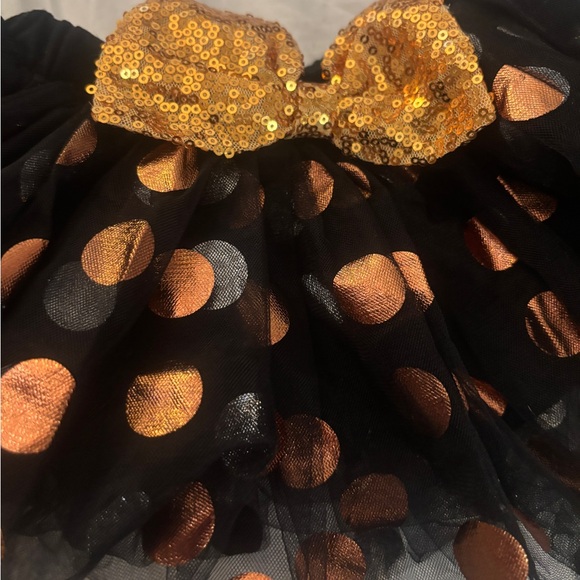 Black and Gold Polka Dot Tutu Skirt - Picture 2 of 3